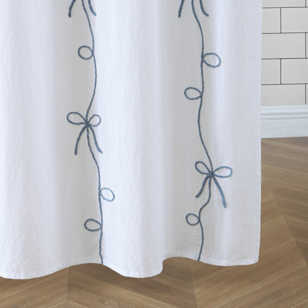 Peri Home Sasha Bows Shower Curtain Color Blue 72 X 72 Wayfair